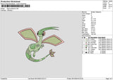 Flygon Embroidery File 6 sizes