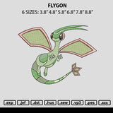 Flygon Embroidery File 6 sizes