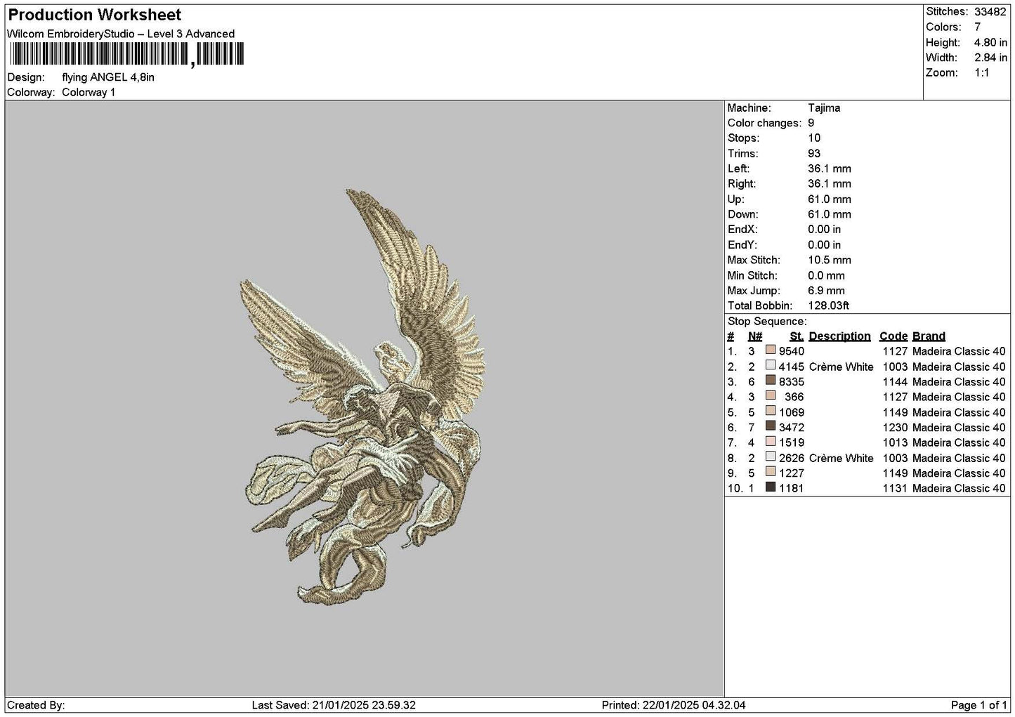 Angel 2201 Embroidery File 6 sizes