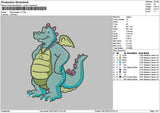 Blue Dragon Embroidery File 6 sizes