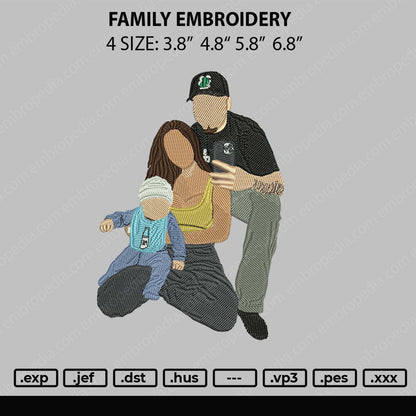 Family Embro Embroidery File 4 size