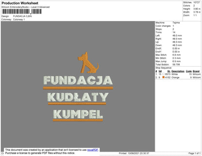 Fundacja Embroidery File 4 size