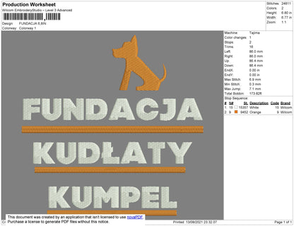 Fundacja Embroidery File 4 size