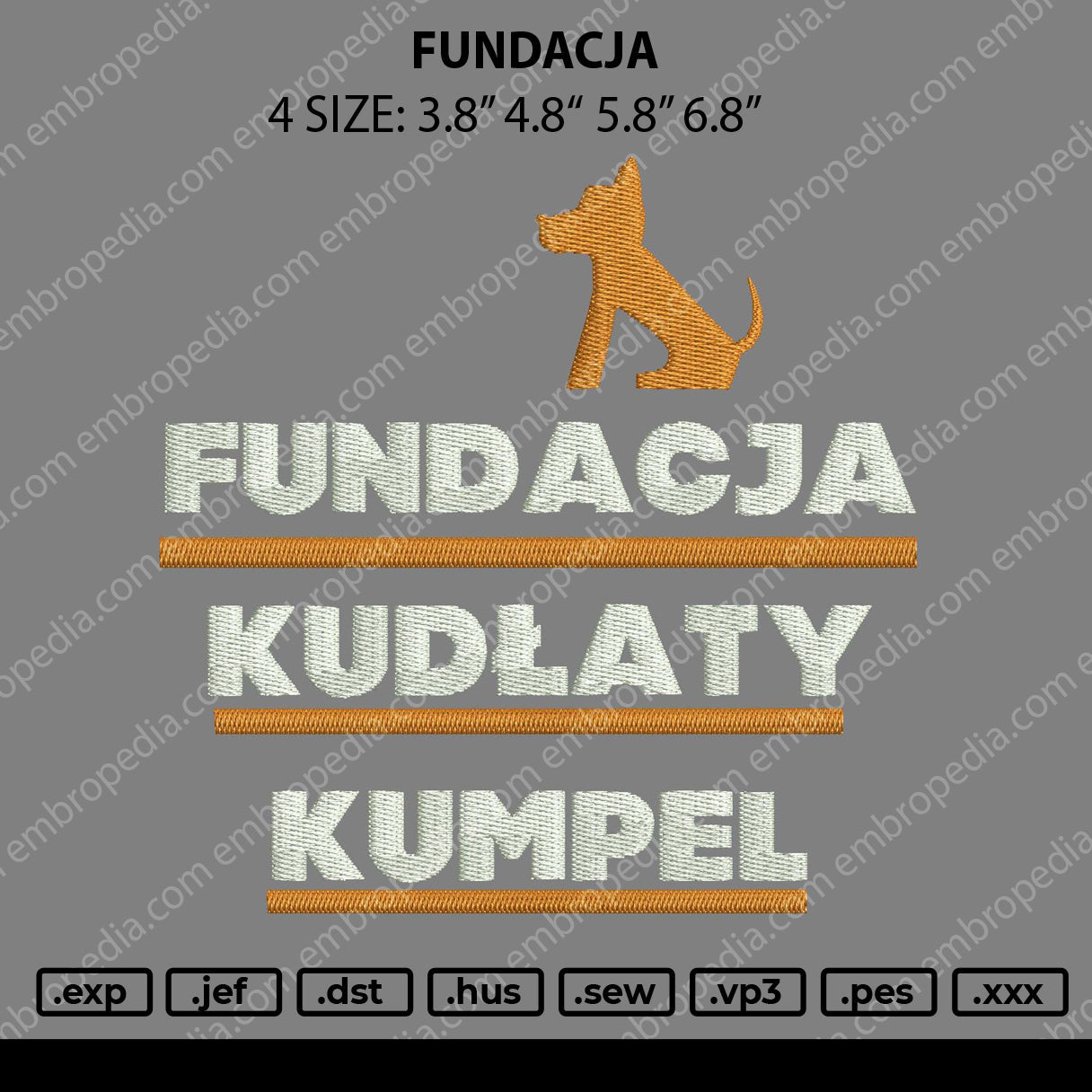 Fundacja Embroidery File 4 size