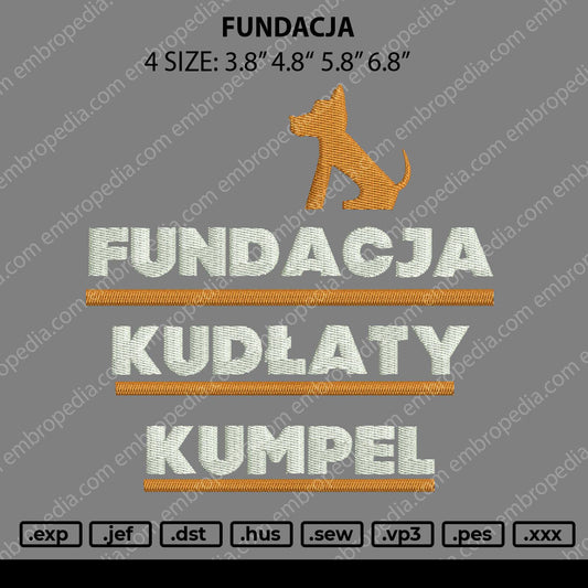 Fundacja Embroidery File 4 size