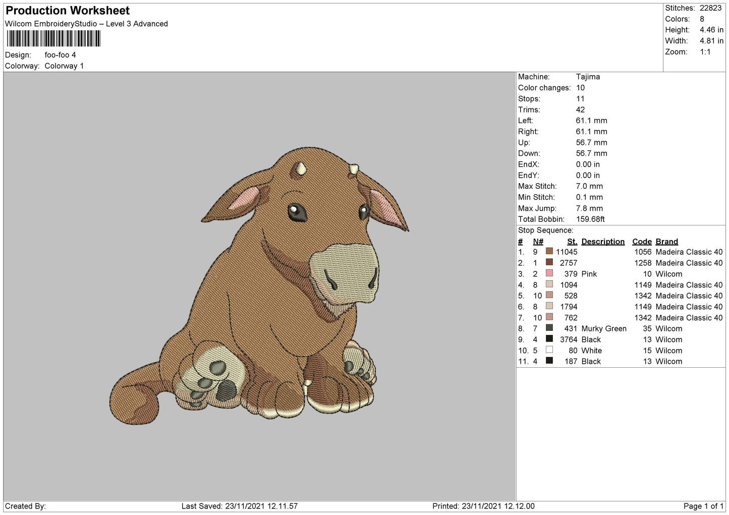 Foo Foo Embroidery File 4 size