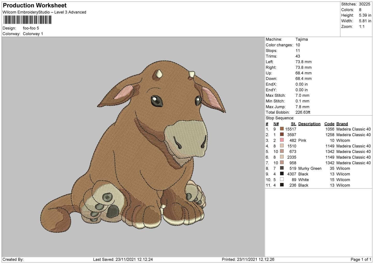 Foo Foo Embroidery File 4 size