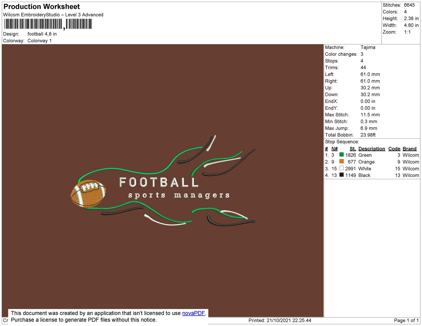 FootBall Embroidery File 4 size