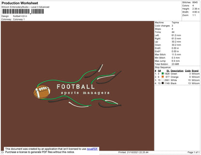 FootBall Embroidery File 4 size