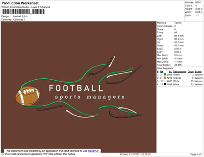 FootBall Embroidery File 4 size