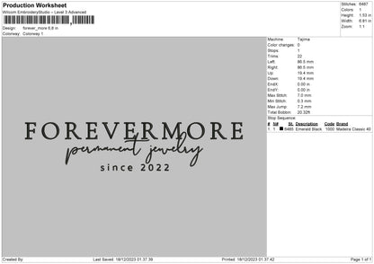 Forevertext 02 Embroidery File 6 sizes