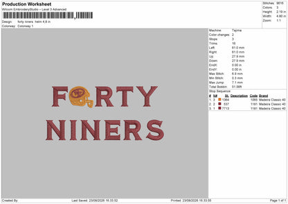 Forty Text Embroidery Machine Design File 6 sizes