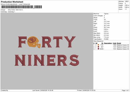 Forty Text Embroidery Machine Design File 6 sizes