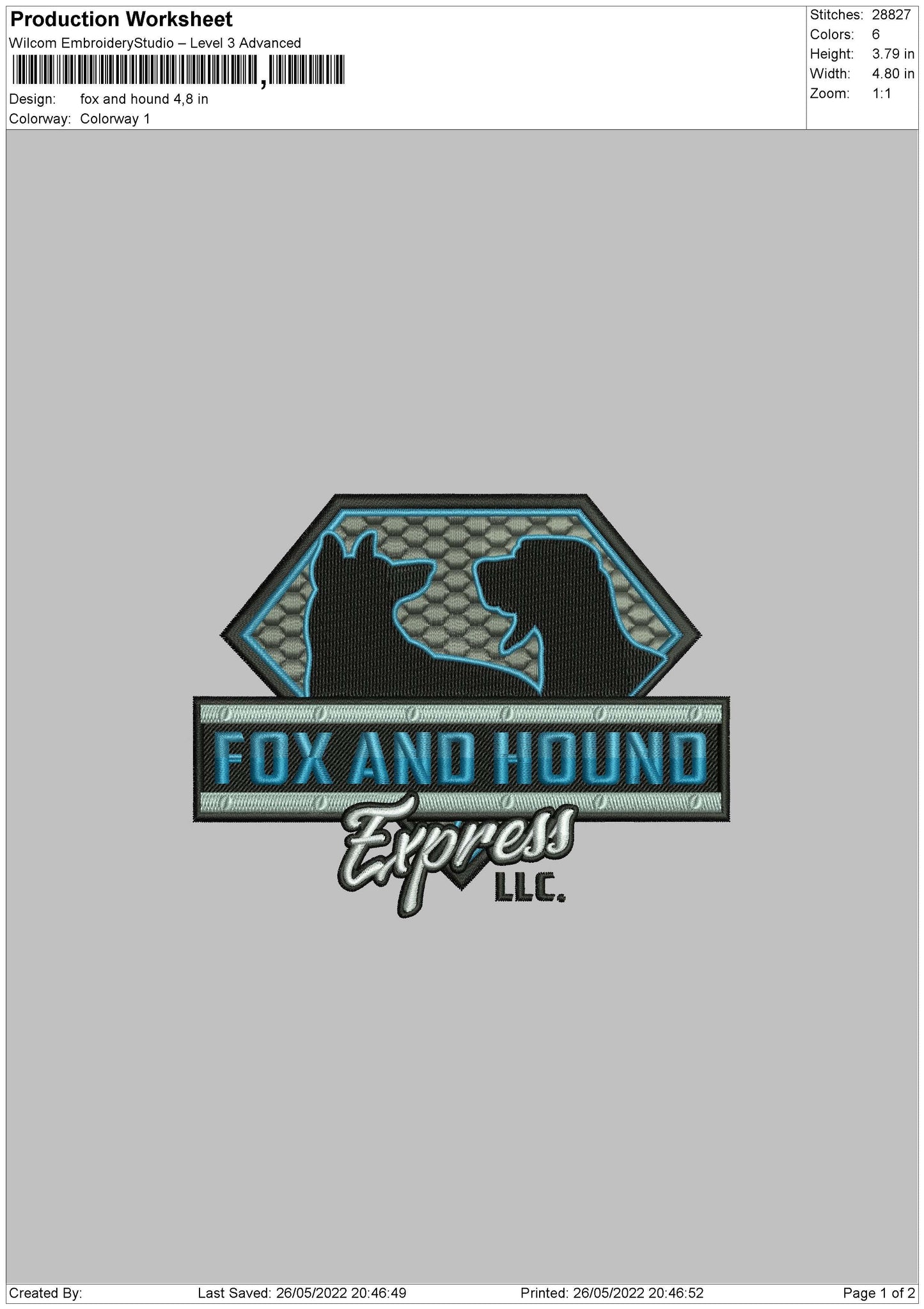 Fox And Hound 02 Embroidery File 4 size