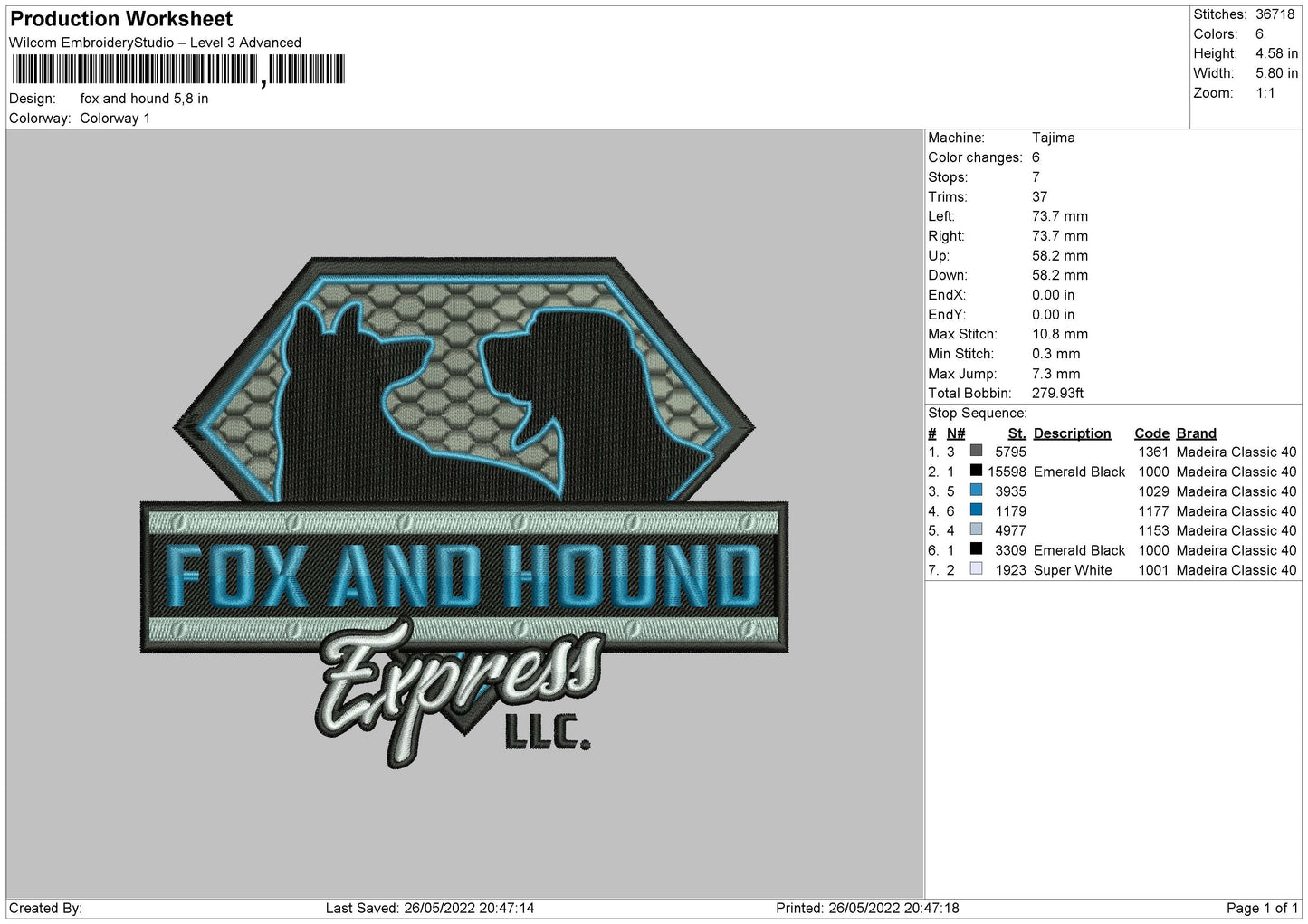 Fox And Hound 02 Embroidery File 4 size