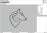 Fox Outline Embroidery File 6 sizes