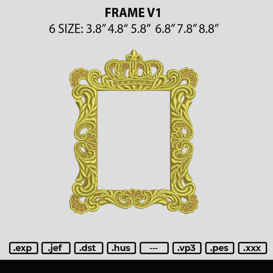 Frame V1 Embroidery File 6 sizes