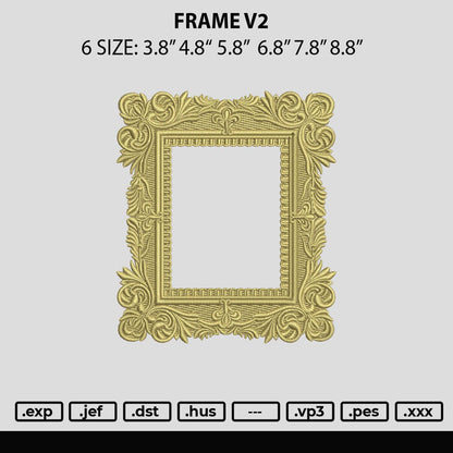 Frame V2 Embroidery File 6 sizes