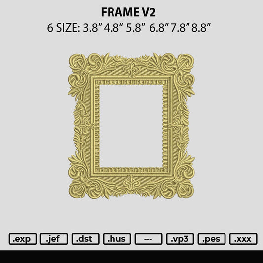 Frame V2 Embroidery File 6 sizes