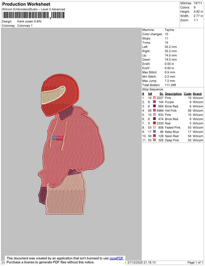 Frank Ocean Embroidery File 5 size