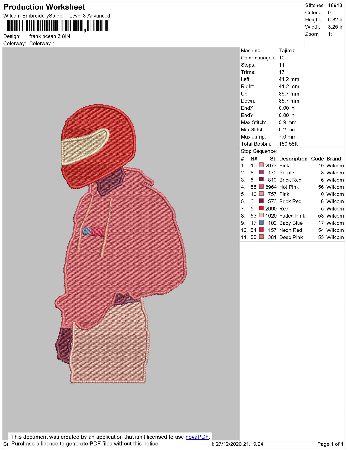Frank Ocean Embroidery File 5 size
