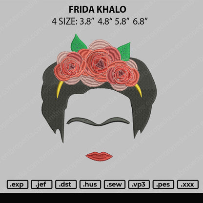 Frida Khalo Embroidery File 4 size