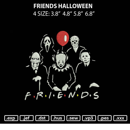 Friends Halloween Embroidery File 4 size