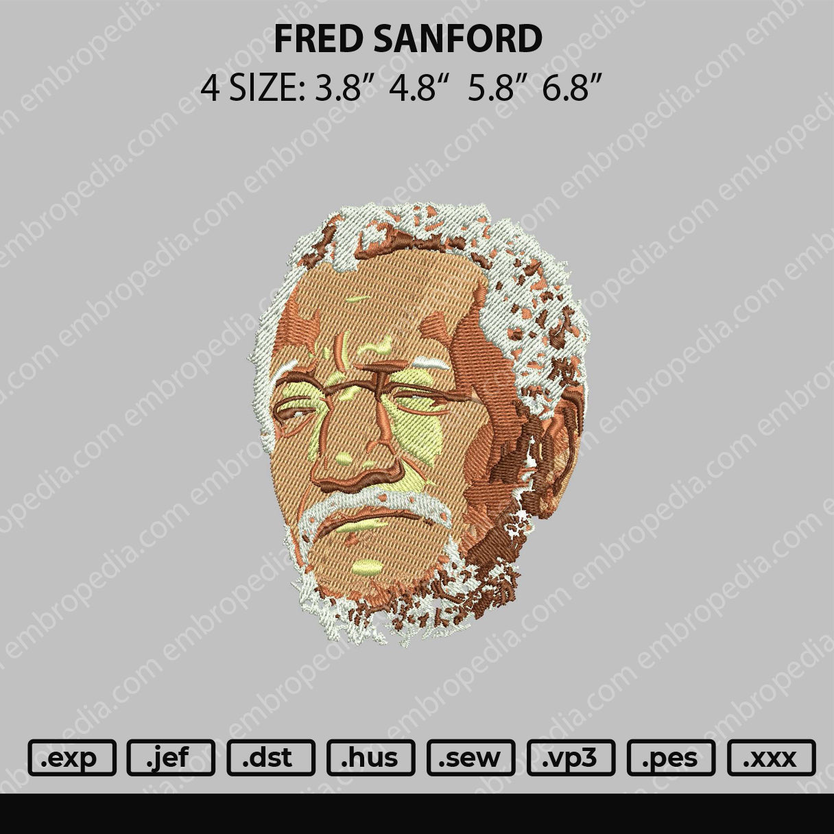 Fred Sanford Embroidery File 4 size