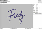 Fredytext Embroidery Machine Design File 6 sizes