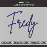 Fredytext Embroidery Machine Design File 6 sizes