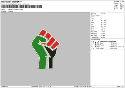 Free Hand Embroidery File 6 sizes