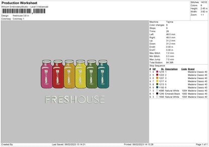 Freshouse Embroidery File 6 sizes