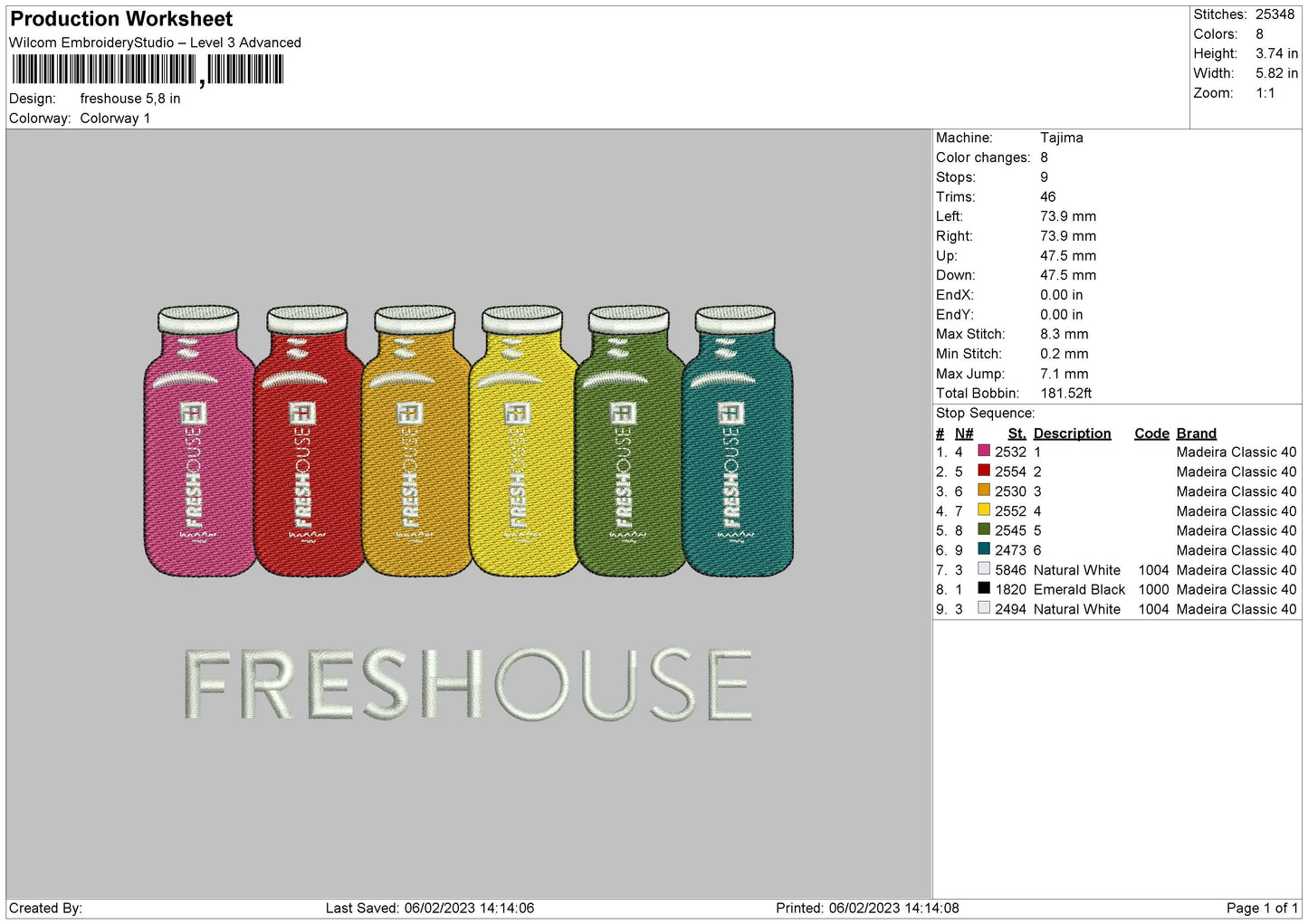 Freshouse Embroidery File 6 sizes