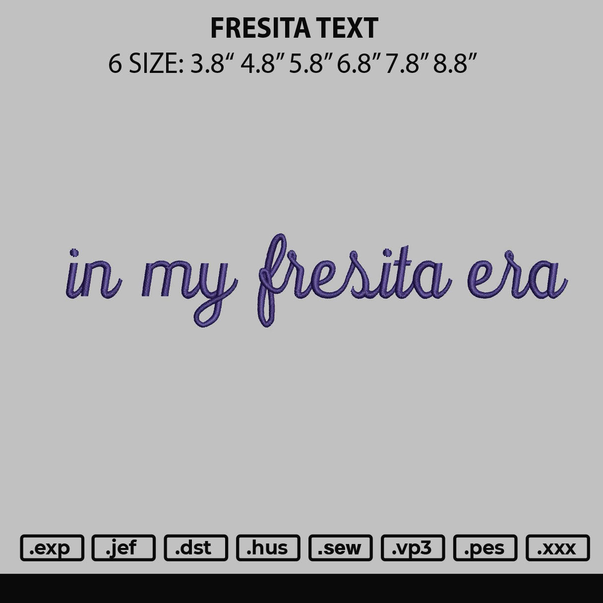 Fresita Text Embroidery File 6 sizes