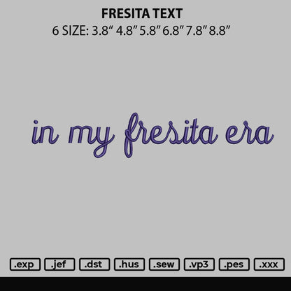 Fresita Text Embroidery File 6 sizes