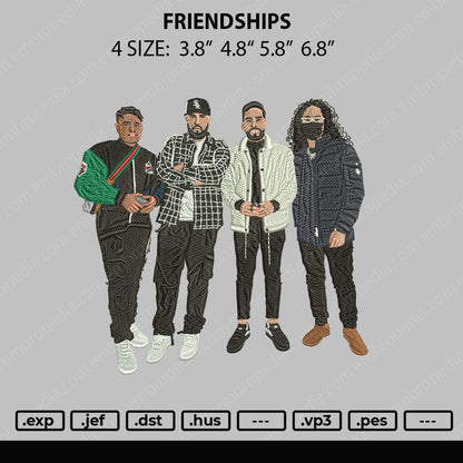 Friendships Embroidery File 4 size