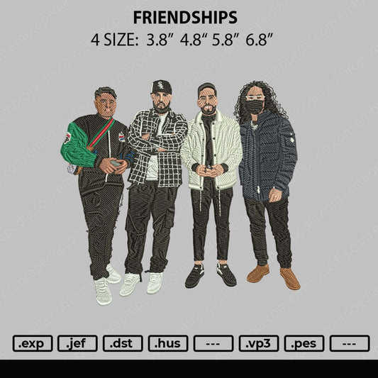 Friendships Embroidery File 4 size