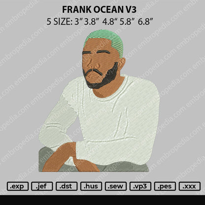Frank Ocean V3 Embroidery File 5 size