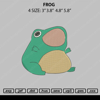 Frog Embroidery File 4 size