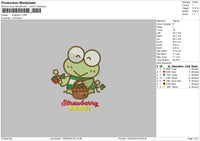 Frogberry Embroidery File 6 sizes