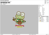 Frogberry Embroidery File 6 sizes