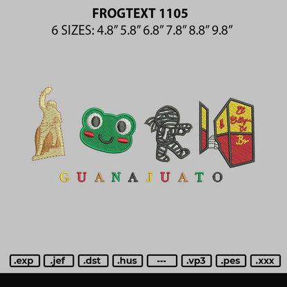 Frogtext Embroidery File 6 sizes