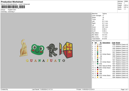 Frogtext Embroidery File 6 sizes