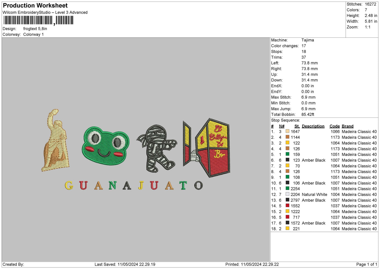 Frogtext Embroidery File 6 sizes