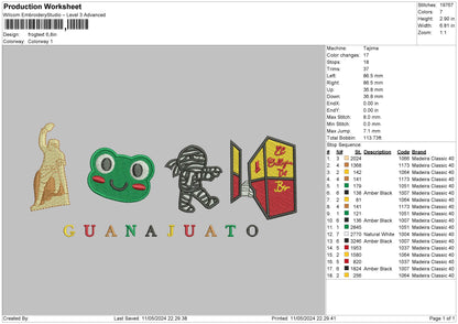 Frogtext Embroidery File 6 sizes
