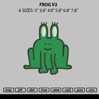 Frog V2 Embroidery File 6 sizes