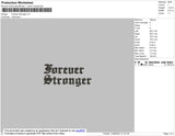 Forever Stronger Embroidery File 4 size