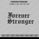 Forever Stronger Embroidery File 4 size