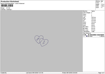 Fs Hearts Line Embroidery File 6 sizes