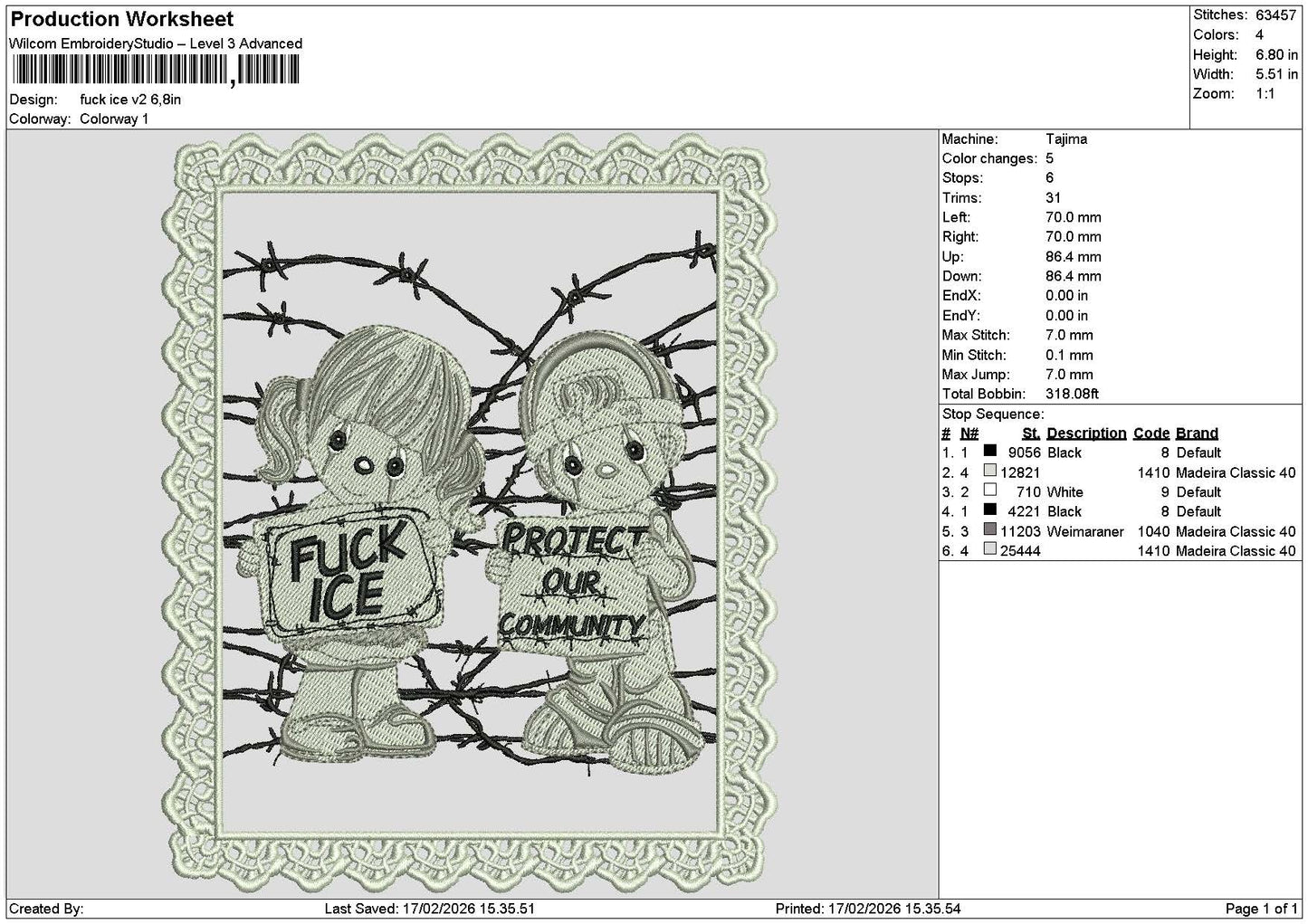 Communitytext Embroidery File 6 sizes